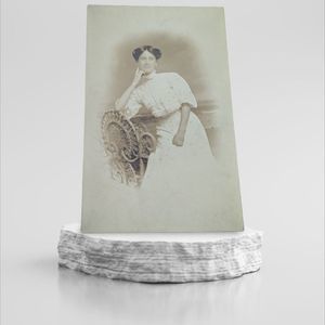 Vintage RPPC Postcard Woman Chair Princess Leia White Dress 1910s AZO 4 Arrows ^
